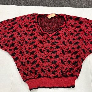 Red and Black Patterned Women's Sweater (French Rags)